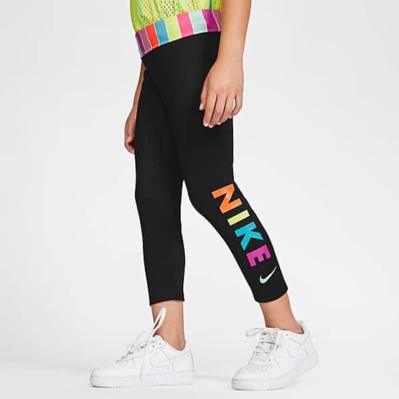 BRAND NEW girl toddler Nike nike rainbow crop leggings pants size 2T & 4T - Picture 1 of 5